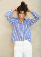 Load image into Gallery viewer, Chrissie Cotton Top - Blue Stripe