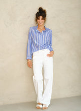 Load image into Gallery viewer, Chrissie Cotton Top - Blue Stripe