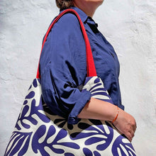 Load image into Gallery viewer, WHITE & BLUE Big Cotton Bag