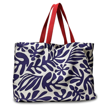 Load image into Gallery viewer, WHITE & BLUE Big Cotton Bag