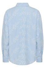 Load image into Gallery viewer, MARLEEN  White Blue Embroidery Stripe