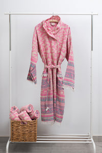 Cotton bathrobe/robe/kimono with patterns