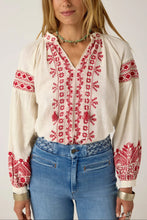 Load image into Gallery viewer, Antonella Cotton Blouse - Red Cranberry