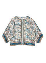 Load image into Gallery viewer, Cass Jacket - Floral Blockprint Pattered Cotton Gathered Jacket