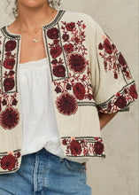 Load image into Gallery viewer, Greta Jacket - Ecru/Dk Red