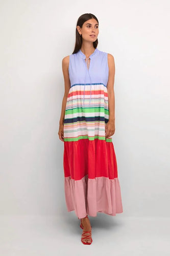 Long multi colour cotton dress