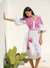 Load image into Gallery viewer, Luxury Cotton Dress with embroidery