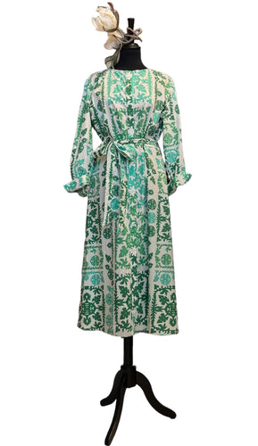“Toscana”Midi dress with sleeves