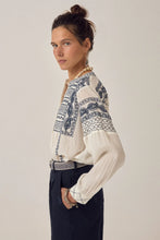 Load image into Gallery viewer, BLANCA Blouse - Deep blue embroidery
