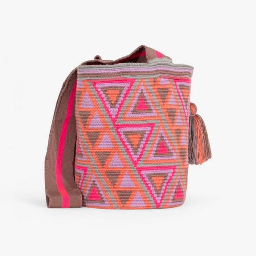 Geometric crossbody bag L | Pink sherbet