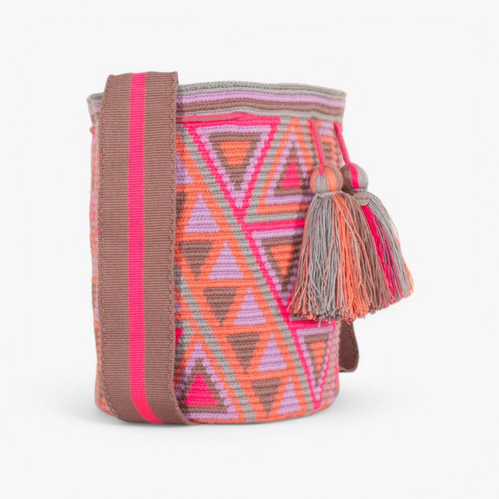 Geometric crossbody bag L | Pink sherbet