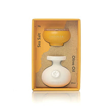 Load image into Gallery viewer, Ceramic set - Fleur de Sel (30g) &amp; Premium Extra Virgin Olive Oil (80ml)