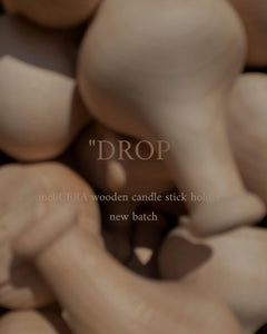 DROP wooden candle stick holder