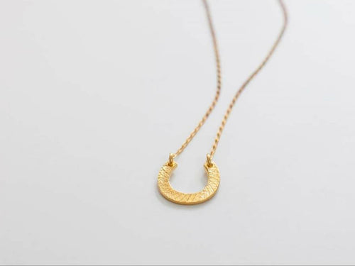 Silver gold plated pendant-horse shoe