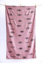 Load image into Gallery viewer, Cotton Beach Towel - Eyelashes