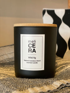 CLASSIC Black- beeswax blend scented candle meliCERA