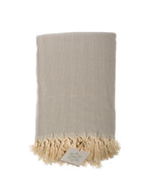 Load image into Gallery viewer, Cotton blanket-Herringbone beige